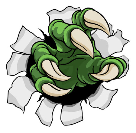 Claw Monster Dinosaur Eagle Dragon Hand Rip Tearのイラスト素材