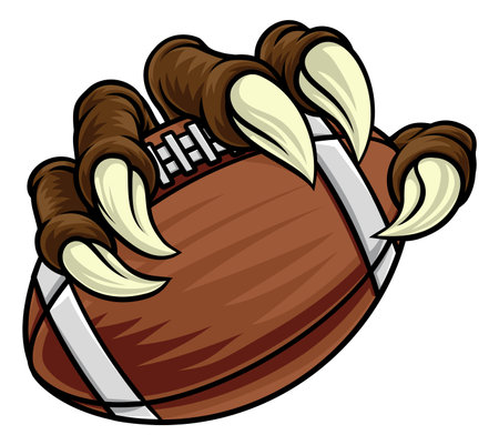 American Football Ball Claw Monster Animal Handのイラスト素材