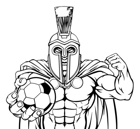 Trojan Spartan Soccer Football Sports Mascotのイラスト素材