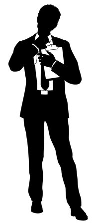 Business People Man With Clipboard Silhouetteのイラスト素材