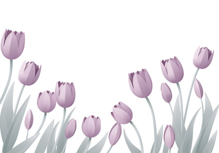 Paper Craft Cut Origami Floral Tulip Flowersのイラスト素材