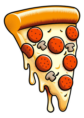 Pizza Cartoon Food Illustration Iconのイラスト素材