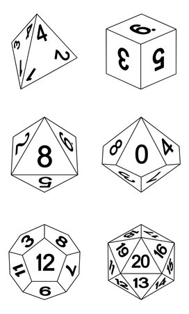 Game Dice Illustration Roleplaying Board Game Setのイラスト素材