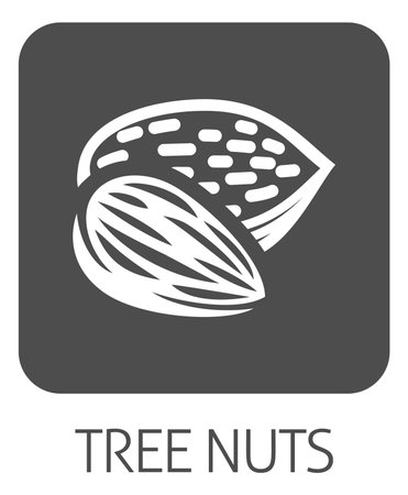 Tree Nut Almond Food Allergen Allergy Icon Conceptのイラスト素材