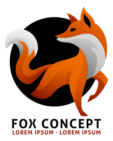 Fox Animal Design Icon Mascot Illustration Conceptのイラスト素材
