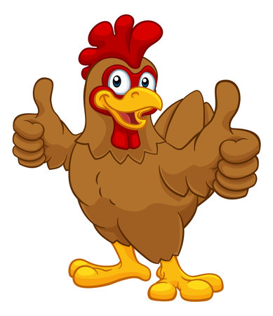 Chicken Cartoon Rooster Cockerel Characterのイラスト素材