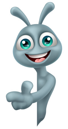 Alien Grey Gray Fun Cartoon Characterのイラスト素材