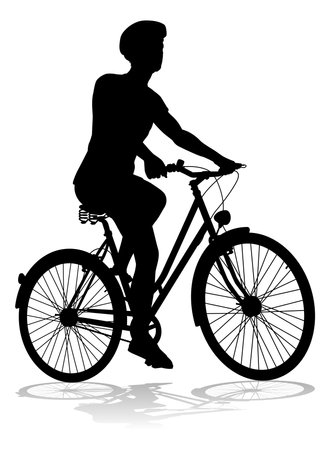 Bike and Bicyclist Silhouetteのイラスト素材