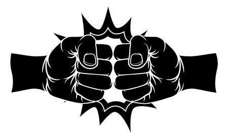 Two Fists Clenched Fist Bump Punchのイラスト素材