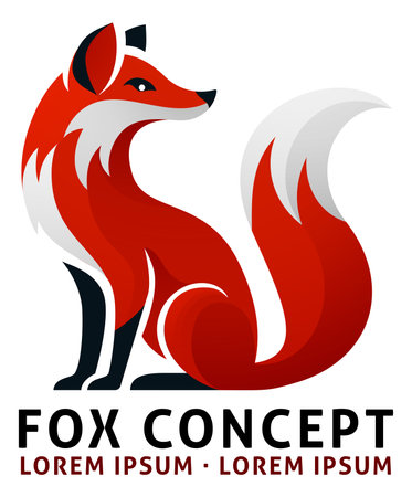 Fox Animal Design Icon Mascot Illustration Conceptのイラスト素材