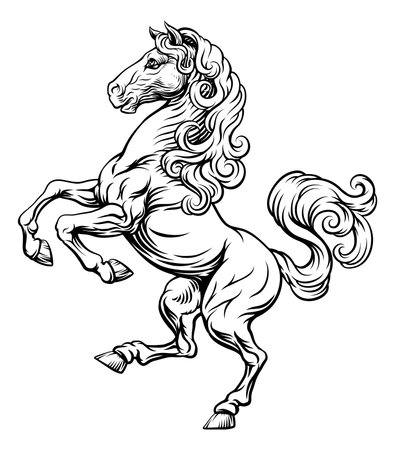 Horse Crest Rampant Coat of Arms Heraldic Heraldryのイラスト素材