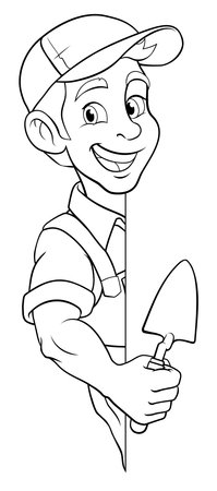 Bricklayer Mascot Tool Mason Construction Mascotのイラスト素材