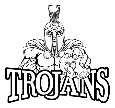 Trojan Spartan Gamer Gladiator Controller Mascotのイラスト素材