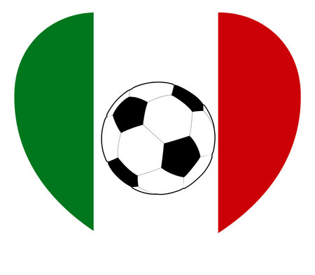 Italy Italian Flag Soccer Football Heartのイラスト素材