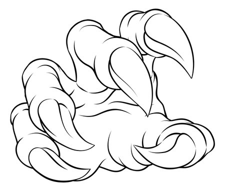 Monster Claw Dinosaur Dragon Cartoon Talon Handのイラスト素材
