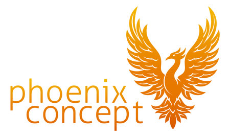 Phoenix Fire Bird Rising Wings Spread Eagleのイラスト素材