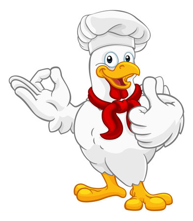 Chef Chicken Rooster Cockerel Thumbs Up Perfectのイラスト素材