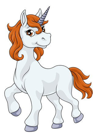 Unicorn Horn Horse Animal Cartoon Mascot From Mythのイラスト素材