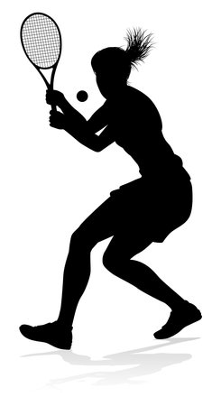 Tennis Player Woman Sports Person Silhouetteのイラスト素材