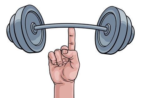 Weightlifting Hand Finger Holding Barbell Conceptのイラスト素材