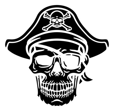 Pirate Hat Skull and Crossbones Cartoonのイラスト素材