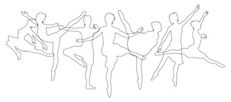 Ballet Dancer Silhouette Dancers Poses Silhouettesのイラスト素材