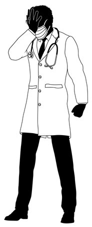 Doctor Upset Man Medical Silhouette Personのイラスト素材