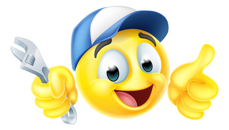 Mechanic or Plumber Spanner Emoticon Emoji Iconのイラスト素材