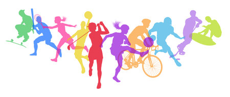 Sports Active Fitness Sport Silhouettes Peopleのイラスト素材