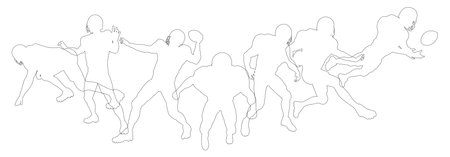American Football Silhouette Player Silhouettesのイラスト素材