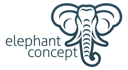Elephant Design Safari Animal Icon Mascot Designのイラスト素材