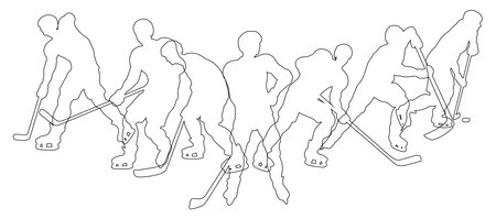 Ice Hockey Silhouette People Player Silhouettesのイラスト素材