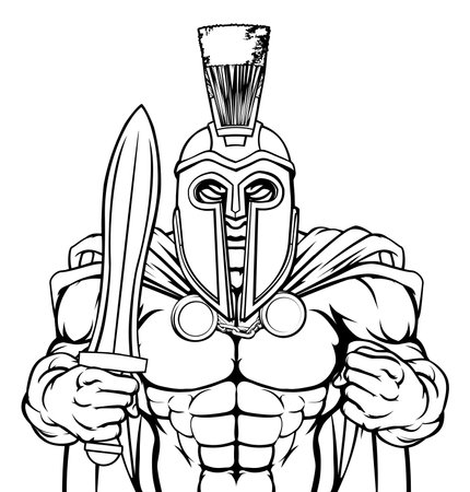 Spartan Trojan Sports Mascotのイラスト素材