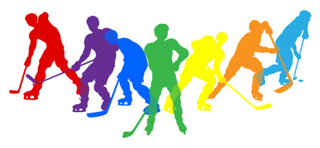 Ice Hockey Silhouette People Player Silhouettesのイラスト素材