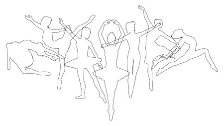 Ballet Dancer Silhouette Dancers Poses Silhouettesのイラスト素材