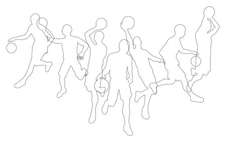 Basketball Silhouette Players Player Silhouettesのイラスト素材