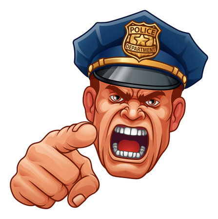 Policeman Angry Police Man Cartoon Character Copのイラスト素材