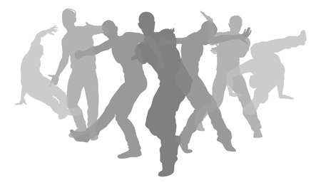 Dancers Silhouette Street Dance Poses Silhouettesのイラスト素材
