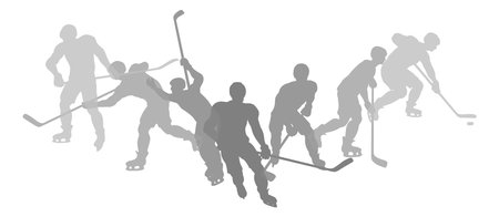 Ice Hockey Silhouette People Player Silhouettesのイラスト素材