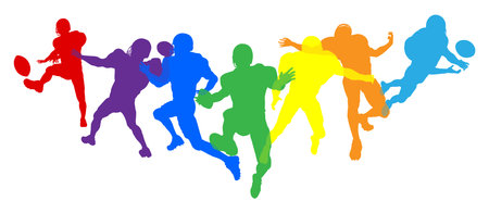 American Football Silhouette Player Silhouettesのイラスト素材