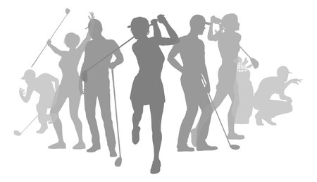 Golfers Golfing Silhouette Golf People Silhouettesのイラスト素材