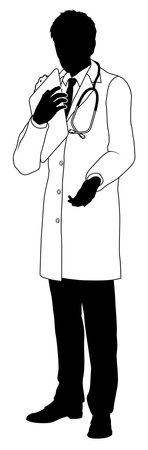 Doctor Man Medical Clipboard Silhouette Personのイラスト素材