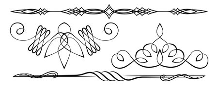 Calligraphic Line Calligraphy Patterns Motifsのイラスト素材