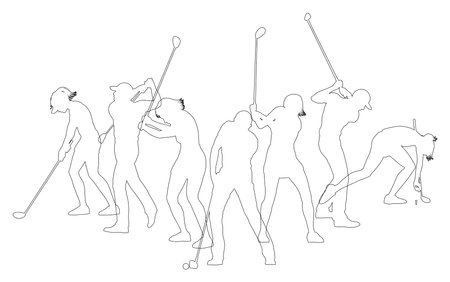 Golfers Golfing Silhouette Golf People Silhouettesのイラスト素材