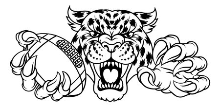 Jaguar Leopard Cheetah American Football Mascotのイラスト素材