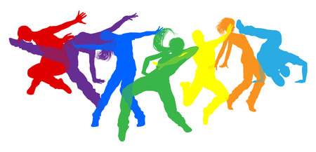 Dancers Silhouette Street Dance Poses Silhouettesのイラスト素材