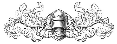 Coat of Arms Crest Knight Helmet Heraldry Designのイラスト素材
