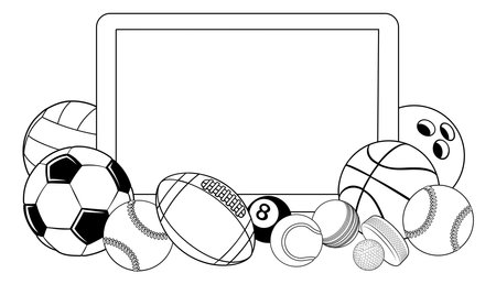 Sport Ball Sign Sports Balls Background Frameのイラスト素材