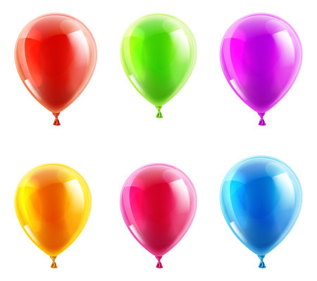 Birthday Balloons Party Balloon Design Element Setのイラスト素材