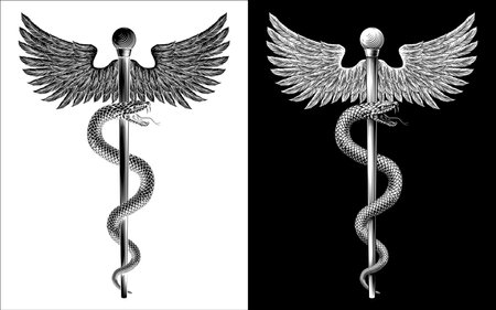 Rod of Asclepius Caduceus Medical Doctor Symbolのイラスト素材